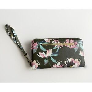 Steve Madden Floral Zip-Around Wallet/Wristlet EUC